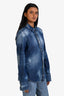Dsquared2 Blue Acid Wash Denim Button Down Shirt Size 44