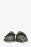 Jimmy Choo Black/Silver Sparkly Bow Flats Size 39.5