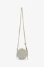 Pre-loved Chanel™ 2021 Grey Quilted Leather Pearl Crush Round Clutch Bag