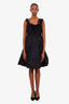 Lida Baday Black Cotton Silk Lacey Sleeveless Midi Dress Size 10
