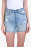 Gucci Blue Denim Light Wash Angry Cat Shorts Size 25