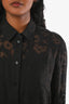 Stella McCartney Black Floral Print Buttoned Shirt Size 38