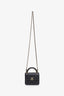 Pre-loved Chanel™ 22A Black Quilted Lambskin Top Handle Flap Clutch with Chain
