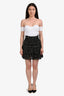 Isabel Marant Étoile Black Printed Cotton Ruffled Mini Skirt Size 38