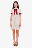Gucci 2017 Cream Lace Button Down Bow Dress Size 38