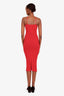 Rick Owens Red Ribbed Halter Neck Maxi Dress Size 4