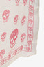 Alexander McQueen Cream/Red Silk Skull Printed Scarf