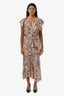 Isabel Marant Leopard Print Silk Blend Top + Midi Skirt Set Size 38/40