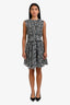 Derek Lam Black/White Print Sleeveless Midi Dress Size 0