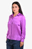 Frame Purple Silk Slim Pocket Shirt Size M