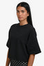 Anine Bing Black Logo Cropped Short Sleeve Sweatshirt Size XS