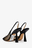 Jimmy Choo Black Patent Leather Mesh Slingback Heels Size 35