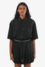 Miu Miu 2022 Black Pleated Crepe Mini Dress Size 42