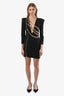 Alfabeta Black Chain Embellished Bodycon Long Sleeve Mini Dress Size S