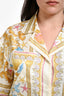 Versace Cream/Gold Underwater Barocco Printed Silk Shirt Size 40