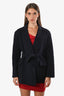 Weekend Max Mara Navy Blue Wool Belted Coat Size 2
