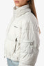 Brunello Cucinelli Beige Beaded Detail Cropped Puffer Jacket Size 40