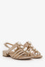 Pre-loved Chanel™ Beige Embellished Suede Slingback Sandals Size 35.5
