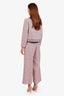 Maje Pink Tweed Pattern Evening Jacket + Pant Set Size 38 and 42