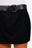 Alexander Wang Black Cow Leather Belted Mini Skirt Size 2