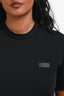 Louis Vuitton Black Neoprene Short Sleeves Top with Monogram Sleeves Size S