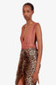 PatBO Bronze Plunge Neck Belted Bodysuit Size XS