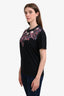 Givenchy Black/Purple/Floral Neckline T-Shirt Size M