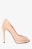 Fendi Beige Patent Leather Peep Toe Platform Pumps Size 38