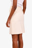Courreges Cream Wool Logo Embroidery Midi Skirt est Size M