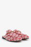 Gucci Red Canvas GG Monogram Princeton Mules Size 37