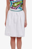 Miu Miu 2026 White Poplin Eyelet Mini Skirt Size 36