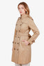 Burberry Brown Kensington Midi Length Trench Coat with Belt Size 6