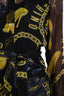 Moschino Black/Yellow Silk Happy Face Graphic Sheer Button Down Dress