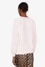 Brunello Cucinelli White Sequin Cotton Crewneck Sweater Size M