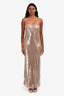 4th & Reckless Beige Sequin Maxi Dress Size S