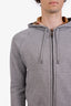 Burberry Grey Zip-Up Sweatshirt Size M Mens