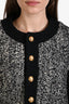 Celine Grey/Black Wool Shoulder Padded Trim Detail Blazer Size 34