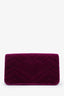 Gucci Purple Velvet GG Matelasse Marmont Wallet on Chain