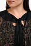 Thomas Wylde Black/Beige Printed Sheer Silk Sleeveless Shirt Dress Size M