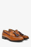 Max Mara Brown Leather Tasselled Loafers Size 38.5