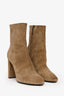 Saint Laurent Tan Suede Heel Zip Boot Size 37