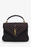 Saint Laurent Brown Iridescent Collège YSL Monogram Leather Bag