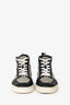 Christian Louboutin Grey Canvas Leather High Top Sneakers Size 43.5 Mens
