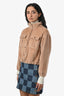 Brunello Cucinelli Brown Alpaca Beaded Bomber Jacket Size 12 Kids