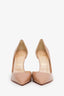 Christian Louboutin Beige Patent Leather 'Iriza' Pointed Toe Heels Size 37
