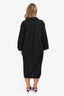 Sibel Saral Black Cotton Poplin Midi Shirt Dress Size Large