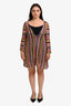 Missoni Mare Purple/Yellow Chevron Printed Sheer Cover Up Dress Size 46