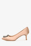 Manolo Blahnik Blush Satin Hangisi Kitten Heels Size 38