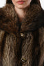 Vintage Brown Raccoon Mid-Length Coat Est Size XS-S