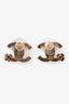 Pre-loved Chanel™ Gold Tone Interlocking CC Clover Stud Earrings
